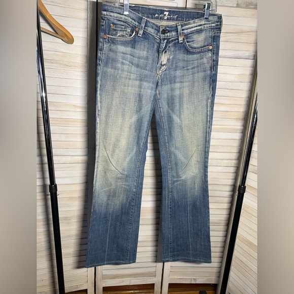 7 For All Mankind Denim - 7 For All Mankind Faded Blue Boot Cut Jeans